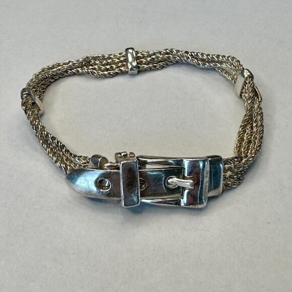 Tiffany & Co Sterling Twist Rope T Belt Buckle Bracelet with Original Bag - Picture 2 of 10